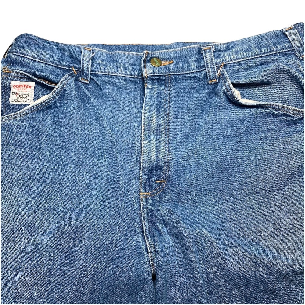 LC King Pointer Brand Carpenter Jeans 38x30 Mens Medium Wash Relaxed Fit Utility